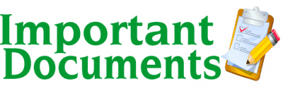 Important Documents for your assessment